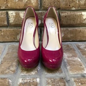 Michael Kors Magenta Pumps with Cork Heel